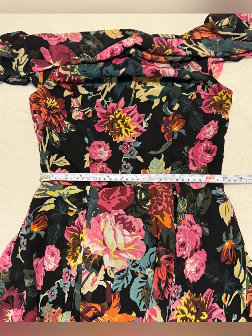 ASOS Women’s Floral Off the Shoulder Midi Dress Size 4 - Picture 7 of 9